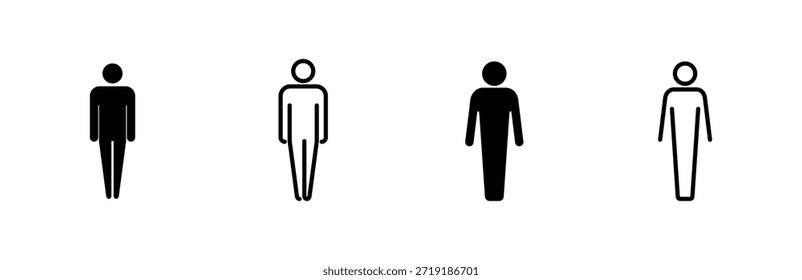 Conjunto de iconos de hombre. Vector de icono masculino. símbolo humano