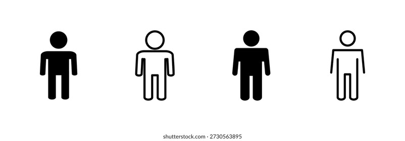 Conjunto de ícones de homem. vetor de ícones masculinos. símbolo humano