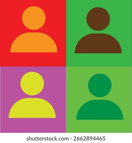 Ícone de homem definido para aplicativo de contrato de smartphone e logotipo da imagem do perfil do site.