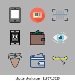 man icon set. vector set about beard, barcode, boat and tablet icons set.