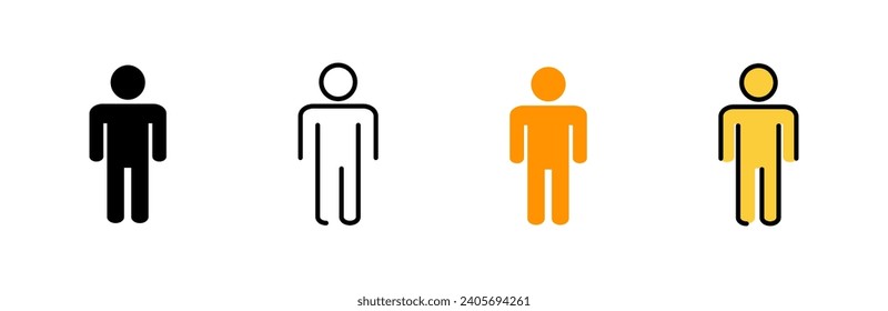 El vector del conjunto de iconos del hombre. signo y símbolo masculino. símbolo humano
