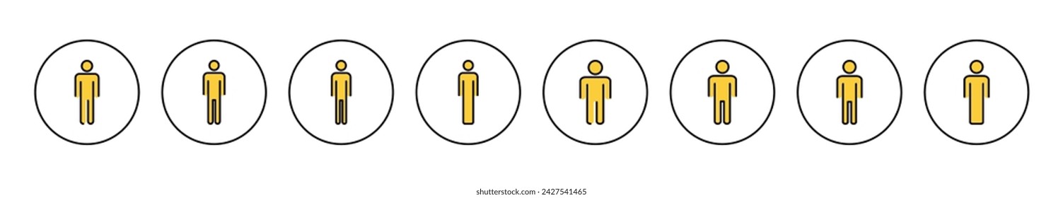 Icono de hombre vector conjunto. signo y símbolo masculino. símbolo humano