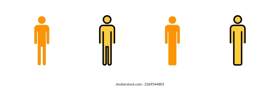 Juego de iconos de Man para la aplicación web y móvil. signo y símbolo masculino. símbolo humano