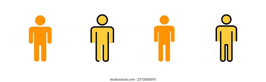 Man icon set  for web and mobile app. male sign and symbol. human symbol