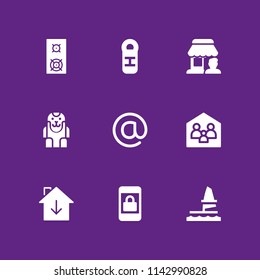 man icon set. windsurf, arroba and smartphone vector icon for graphic design and web
