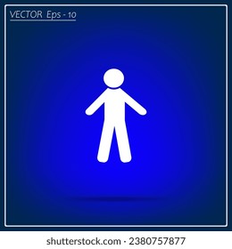 Man icon with shadow on a grey background