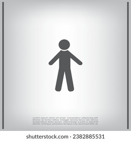 Icono de hombre con sombra sobre fondo gris