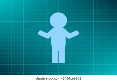 Icono de hombre con sombra sobre un fondo gris