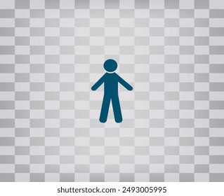 Man icon with shadow on a grey background