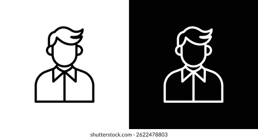 Man icon shape graphic simple plain clipart symbol. thin line outline art