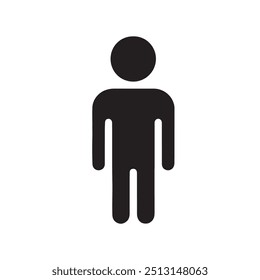 Man Icon Silhouette Vector Illustration , Man Vector  Profile Icon 