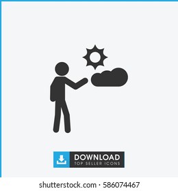 man icon. Simple filled man icon. On white background.