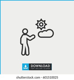 man icon. simple outline man vector icon. on white background.