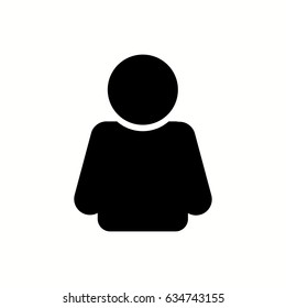 Man icon solated. Flat design. Vector illustration. Black and white.