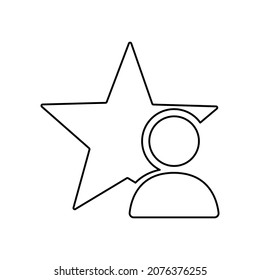 man icon with a star on a white background, vector illustration