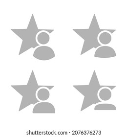man icon with a star on a white background, vector illustration