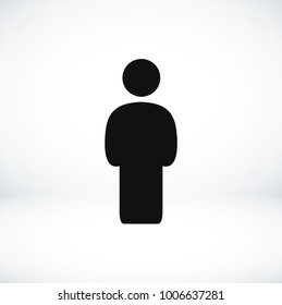 man icon, stock vector illustration flat design style