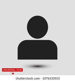 man icon, stock vector illustration flat design style
