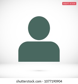 man icon, stock vector illustration flat design style