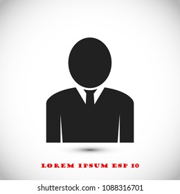 man icon, stock vector illustration flat design style