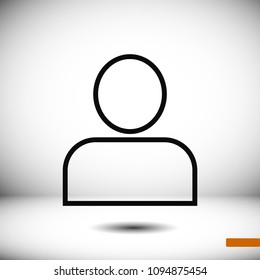 man icon, stock vector illustration flat design style