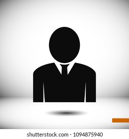 man icon, stock vector illustration flat design style