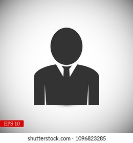man icon, stock vector illustration flat design style