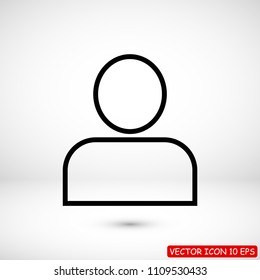 man icon, stock vector illustration flat design style