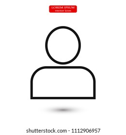 man icon, stock vector illustration flat design style