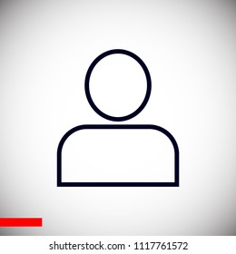 man icon, stock vector illustration flat design style