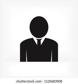 man icon, stock vector illustration flat design style