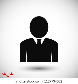 man icon, stock vector illustration flat design style