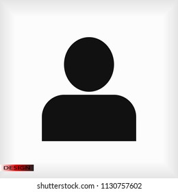 man icon, stock vector illustration flat design style