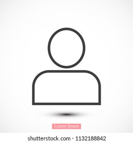 man icon, stock vector illustration flat design style