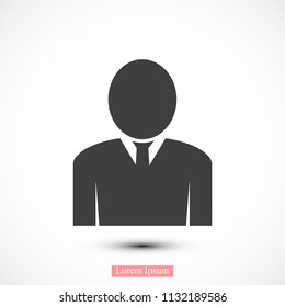 man icon, stock vector illustration flat design style
