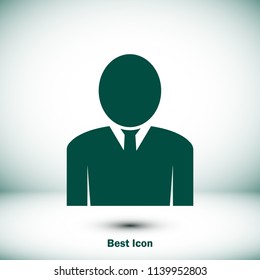 man icon, stock vector illustration flat design style