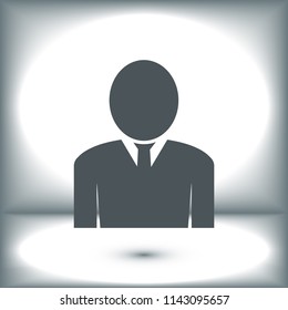 man icon, stock vector illustration flat design style