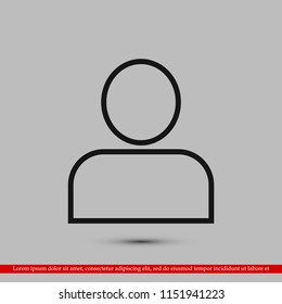 man icon, stock vector illustration flat design style