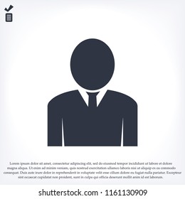 man icon, stock vector illustration flat design style