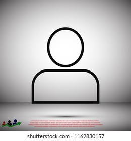 man icon, stock vector illustration flat design style