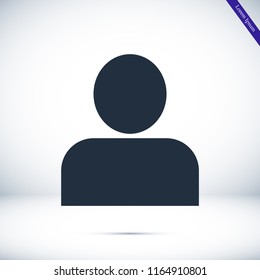 man icon, stock vector illustration flat design style