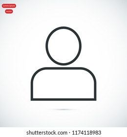 man icon, stock vector illustration flat design style