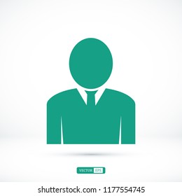 man icon, stock vector illustration flat design style