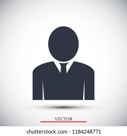 man icon, stock vector illustration flat design style
