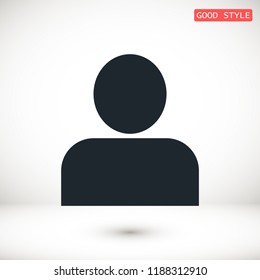man icon, stock vector illustration flat design style