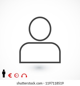 man icon, stock vector illustration flat design style