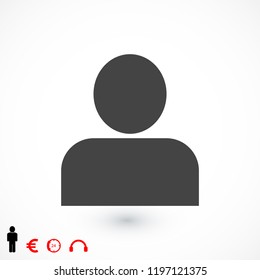 man icon, stock vector illustration flat design style