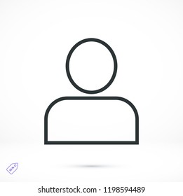 man icon, stock vector illustration flat design style