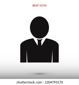 man icon, stock vector illustration flat design style