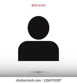 man icon, stock vector illustration flat design style